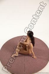 Nude Woman White Sitting poses - ALL Slim long brown Sitting poses - simple Multi angle poses Pinup