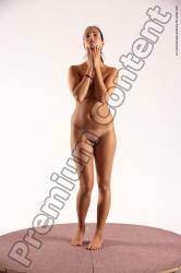 Nude Woman White Standing poses - ALL Slim long black Standing poses - simple Multi angle poses Pinup