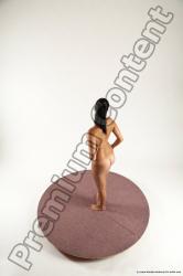 Nude Woman White Standing poses - ALL Slim long black Standing poses - simple Multi angle poses Pinup