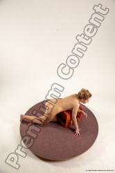 Nude Woman White Kneeling poses - ALL Slim Kneeling poses - on both knees medium colored Multi angle poses Pinup