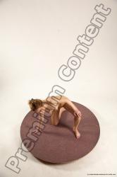 Nude Woman White Kneeling poses - ALL Slim Kneeling poses - on one knee medium colored Multi angle poses Pinup