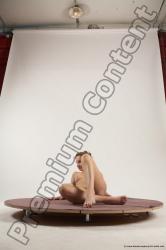 Nude Woman White Laying poses - ALL Slim Laying poses - on back medium colored Multi angle poses Pinup