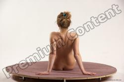 Nude Woman White Kneeling poses - ALL Slim Kneeling poses - on one knee medium colored Multi angle poses Pinup