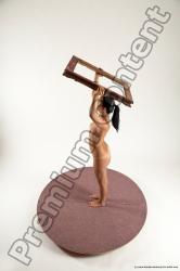 Nude Woman White Standing poses - ALL Slim long black Standing poses - simple Multi angle poses Pinup