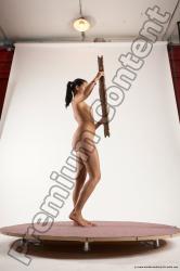 Nude Woman White Standing poses - ALL Slim long black Standing poses - simple Multi angle poses Pinup