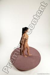 Nude Woman White Standing poses - ALL Slim long black Standing poses - simple Multi angle poses Pinup