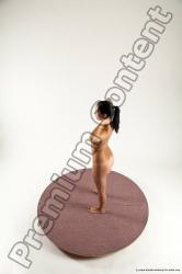 Nude Woman White Standing poses - ALL Slim long black Standing poses - simple Multi angle poses Pinup