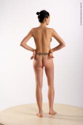 Nude Woman White Standing poses - ALL Slim long black Standing poses - simple Pinup