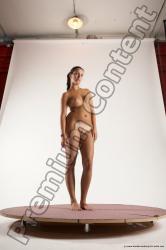 Nude Woman White Standing poses - ALL Slim long black Standing poses - simple Multi angle poses Pinup