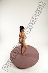 Nude Woman White Standing poses - ALL Slim long black Standing poses - simple Multi angle poses Pinup