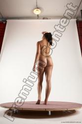 Nude Woman White Standing poses - ALL Slim long black Standing poses - simple Multi angle poses Pinup