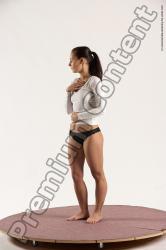 Underwear Woman White Standing poses - ALL Slim long brown Standing poses - simple Multi angle poses Academic