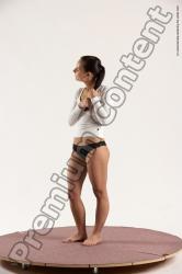 Underwear Woman White Standing poses - ALL Slim long brown Standing poses - simple Multi angle poses Academic