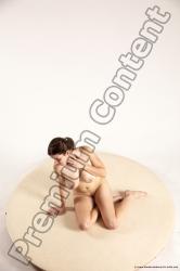 Nude Woman White Sitting poses - ALL Slim long brown Sitting poses - simple Multi angle poses Pinup