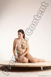 Nude Woman White Sitting poses - ALL Slim long brown Sitting poses - simple Multi angle poses Pinup