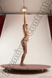 Nude Woman White Standing poses - ALL Slim medium brown Standing poses - simple Multi angle poses Pinup