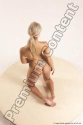 Nude Woman White Kneeling poses - ALL Slim Kneeling poses - on both knees long blond Multi angle poses Pinup