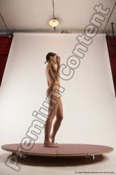 Nude Woman White Standing poses - ALL Slim medium brown Standing poses - simple Multi angle poses Pinup