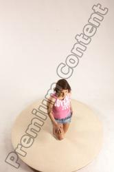 Casual Woman White Kneeling poses - ALL Slim Kneeling poses - on one knee medium brown Multi angle poses Academic