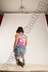 Casual Woman White Kneeling poses - ALL Slim Kneeling poses - on one knee medium brown Multi angle poses Academic