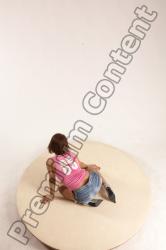 Casual Woman White Kneeling poses - ALL Slim Kneeling poses - on both knees medium brown Multi angle poses Academic