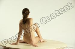 Nude Woman White Sitting poses - ALL Slim long brown Sitting poses - simple Multi angle poses Pinup