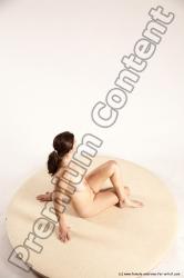 Nude Woman White Sitting poses - ALL Slim long brown Sitting poses - simple Multi angle poses Pinup