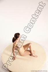 Nude Woman White Sitting poses - ALL Slim long brown Sitting poses - simple Multi angle poses Pinup