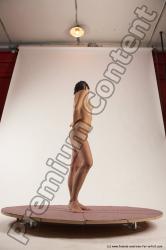 Nude Woman White Standing poses - ALL Slim medium brown Standing poses - simple Multi angle poses Pinup