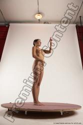 Nude Woman White Standing poses - ALL Slim medium brown Standing poses - simple Multi angle poses Pinup