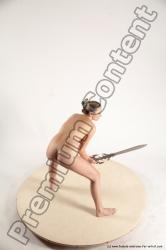 Nude Fighting with sword Woman White Standing poses - ALL Slim long blond Standing poses - simple Multi angle poses Pinup