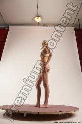 Nude Woman White Standing poses - ALL Slim long blond Standing poses - simple Multi angle poses Pinup