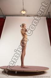 Nude Woman White Standing poses - ALL Slim long blond Standing poses - simple Multi angle poses Pinup