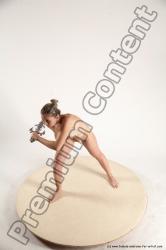 Nude Fighting with sword Woman White Standing poses - ALL Slim long blond Standing poses - simple Multi angle poses Pinup