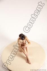 Nude Woman White Sitting poses - ALL Slim long brown Sitting poses - simple Multi angle poses Pinup