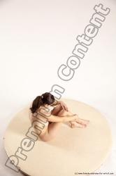 Nude Woman White Sitting poses - ALL Slim long brown Sitting poses - simple Multi angle poses Pinup