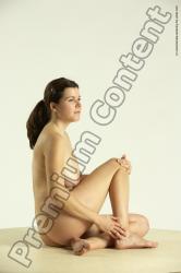 Nude Woman White Sitting poses - ALL Slim long brown Sitting poses - simple Multi angle poses Pinup