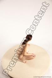 Nude Woman White Standing poses - ALL Slim Standing poses - knee-bend long brown Multi angle poses Pinup