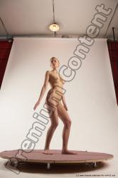 Nude Woman White Standing poses - ALL Slim long blond Standing poses - simple Multi angle poses Pinup