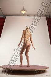 Nude Woman White Standing poses - ALL Slim long blond Standing poses - simple Multi angle poses Pinup