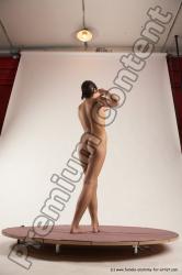 Nude Woman White Standing poses - ALL Slim medium brown Standing poses - simple Multi angle poses Pinup