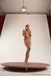 Nude Woman White Standing poses - ALL Slim medium brown Standing poses - simple Multi angle poses Pinup