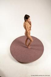 Nude Woman White Standing poses - ALL Slim medium brown Standing poses - simple Multi angle poses Pinup