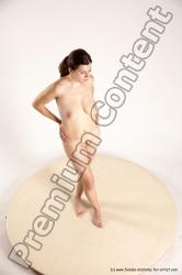 Nude Woman White Standing poses - ALL Slim long brown Standing poses - simple Multi angle poses Pinup