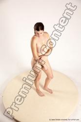 Nude Woman White Standing poses - ALL Slim long brown Standing poses - simple Multi angle poses Pinup