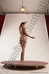 Nude Woman White Standing poses - ALL Slim medium brown Standing poses - simple Multi angle poses Pinup