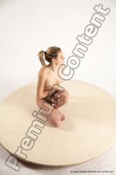 Nude Woman White Kneeling poses - ALL Slim Kneeling poses - on one knee medium blond Multi angle poses Pinup