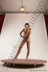 Nude Woman White Standing poses - ALL Slim medium brown Standing poses - simple Multi angle poses Pinup