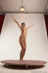 Nude Woman White Standing poses - ALL Slim medium brown Standing poses - simple Multi angle poses Pinup