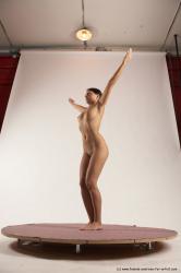 Nude Woman White Standing poses - ALL Slim medium brown Standing poses - simple Multi angle poses Pinup